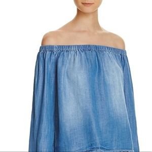 Bella Dahl Off The Shoulder Chambray Top SMALL 983